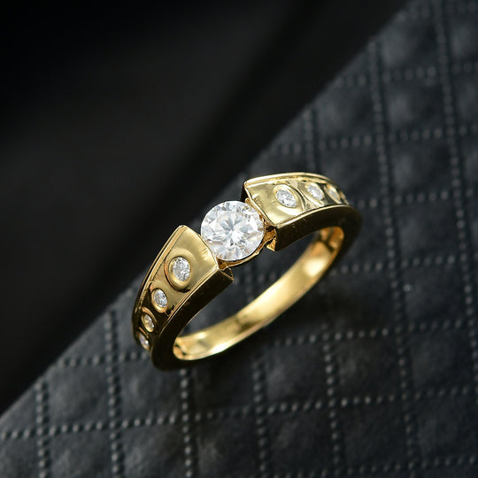 D'Joy Moissanit Ring 925 Silber platiniert (Größe 17.00) ca. 0,59 ct