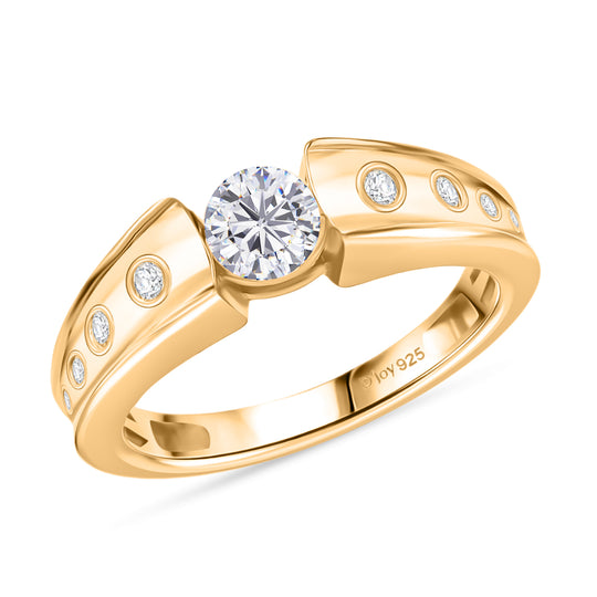 D'Joy Moissanit Ring 925 Silber platiniert (Größe 17.00) ca. 0,59 ct