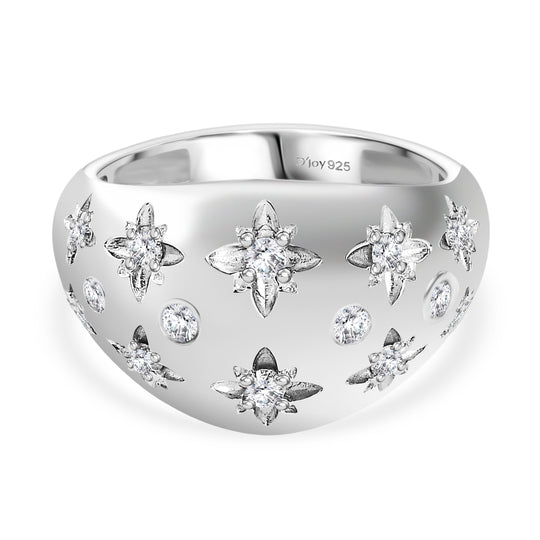 D'Joy Moissanit Ring 925 Silber platiniert (Größe 19.00) ca. 0,32 ct