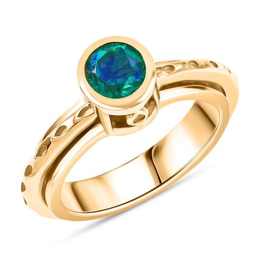 D'Joy Pfau Quarz Triplette Ring 925 Silber Platiniert (Größe 21.00) ca. 0,95 ct