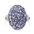 D'Joy Tansanit, Weißer Zirkon Ring 925 Silber rhodiniert (Größe 17.00) ca. 4,70 ct