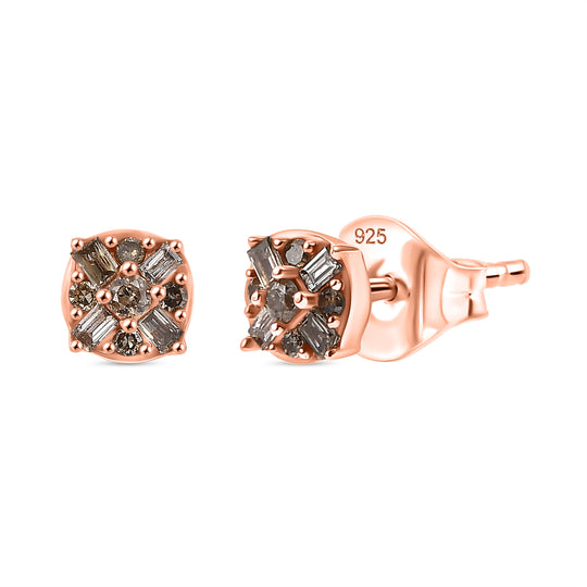 D'Joy Weißer Diamant Ohrringe 925 Silber rhodiniert ca. 0.15 ct