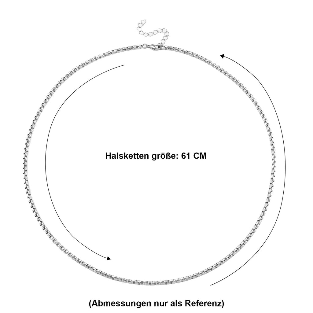 316L Edelstahl Halskette ca. 60 cm + 5 cm Extender, ca. 29,20g