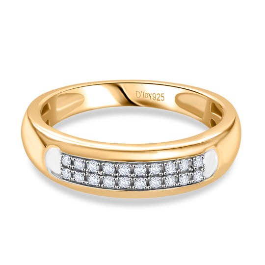 D'Joy Weißer Diamant Ring 925 Silber rhodiniert (Größe 18.00)
