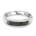 D'Joy Grüner Diamant Ring 925 Silber rhodiniert (Größe 17.00)