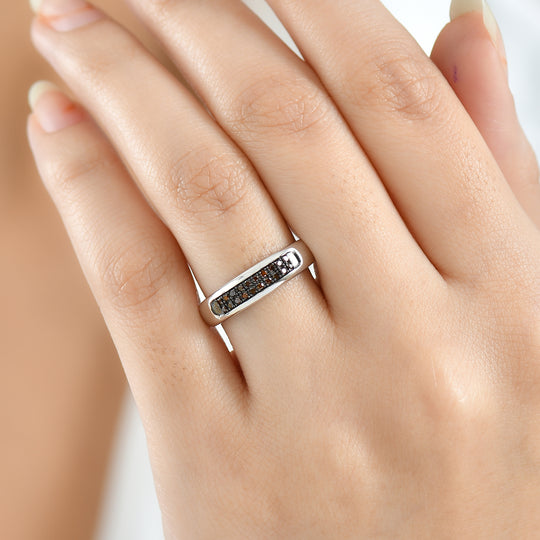 D'Joy Roter Diamant Ring 925 Silber rhodiniert (Größe 20.00)