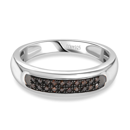 D'Joy Roter Diamant Ring 925 Silber rhodiniert (Größe 20.00)