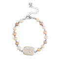 Mehrfarbiges Süßwasserperle 15,85+3,5cm Armband