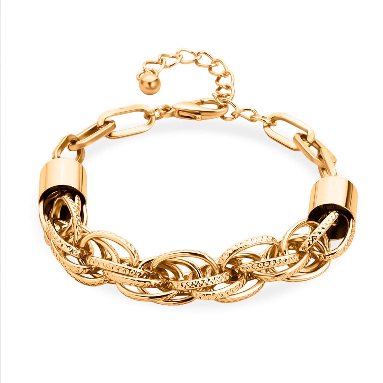 Gelb Armband ca. 19 cm + 5 cm Extender, ca. 17,50g