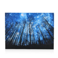 LIVMORE Nacht Wald Motiv LED Wandbild mit Glasfaser Lichteffekt, 30x40cm