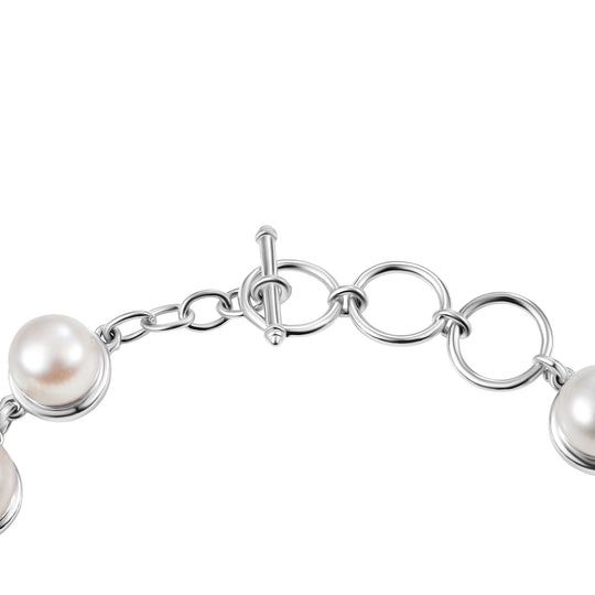 EVER TRUE Pfirsich-Süßwasser Perle (8.5-9 mm) Armband ca. 19 cm Nickelfreies Messing