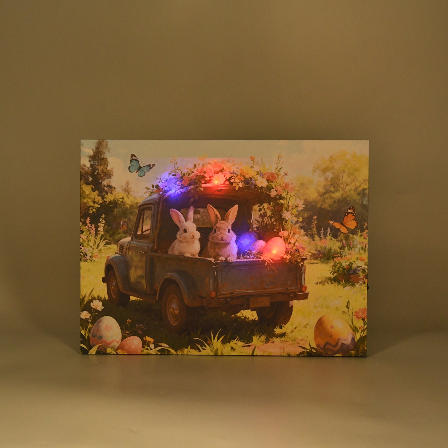 LIVMORE Landschaft Motiv LED Wandbild mit Farbwechsel Lichteffekt 30 x 40 cm