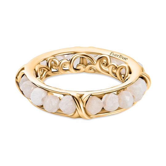 EVER TRUE Weißer Mondstein Ring Nickelfreies Messing (Größe 18.00) ca. 2,78 ct
