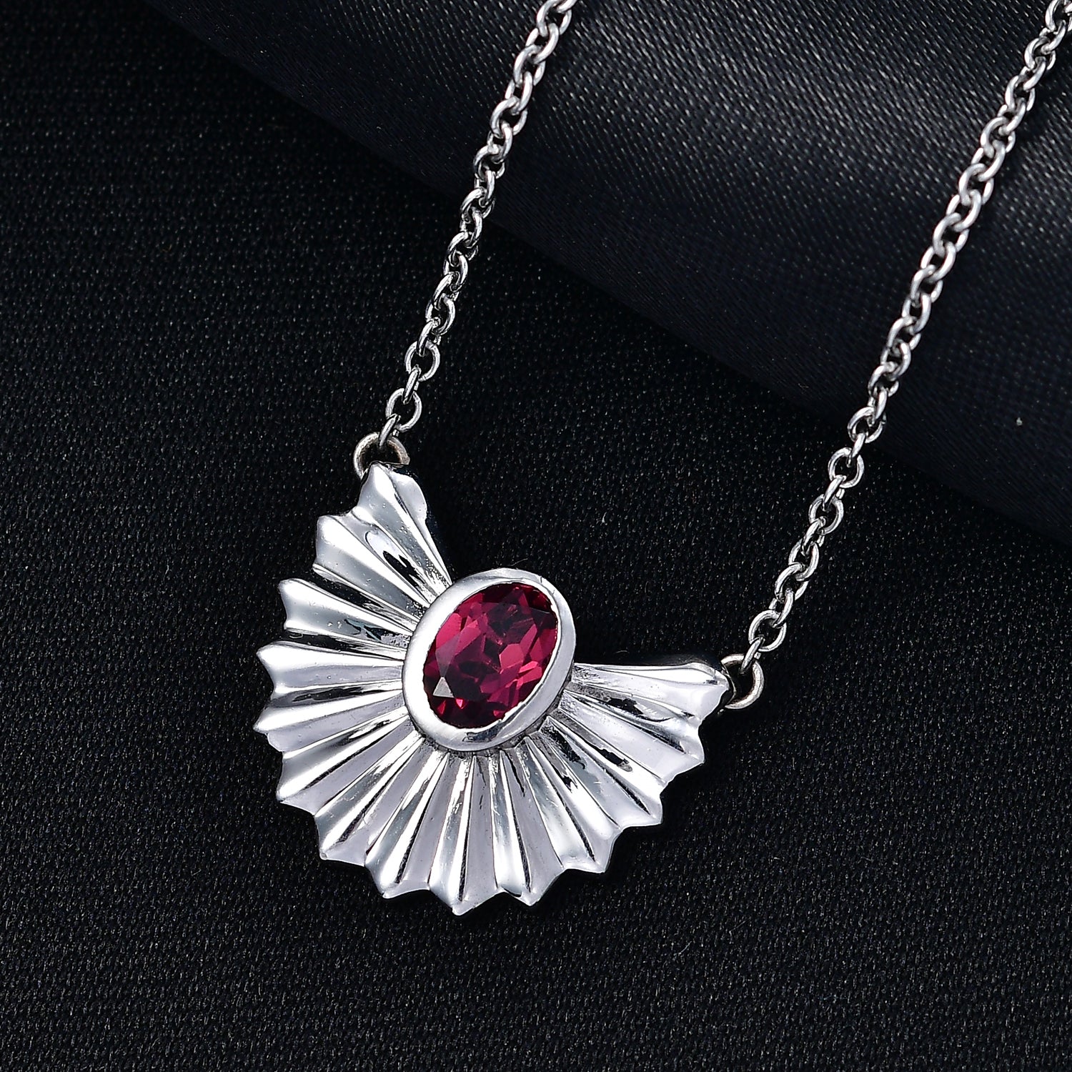 EVER TRUE Orissa Rose Granat Halskette ca. 50 cm Nickelfreies Messing ca. 1.01 ct