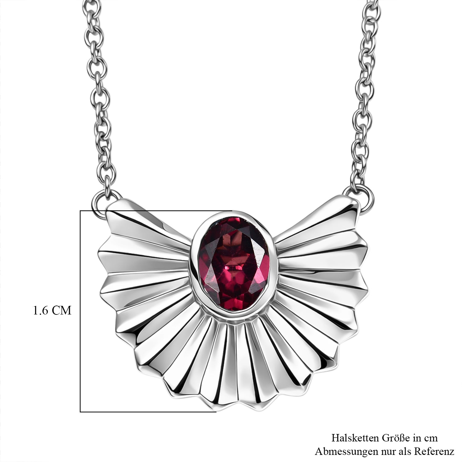 EVER TRUE Orissa Rose Granat Halskette ca. 50 cm Nickelfreies Messing ca. 1.01 ct