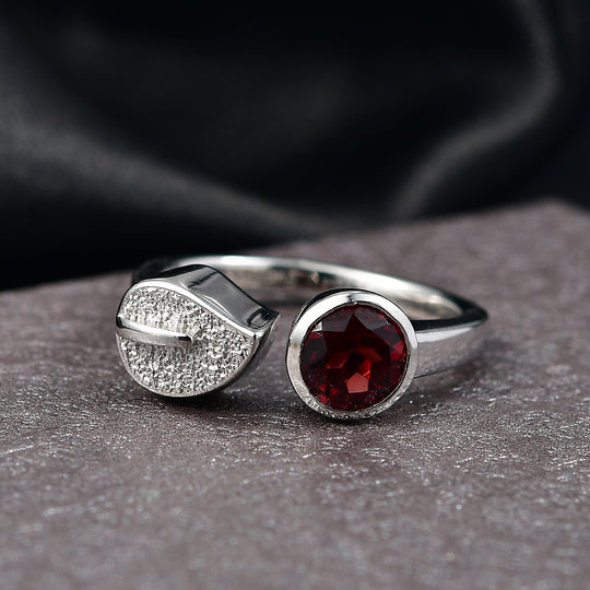 EVER TRUE Roter Granat Ring Nickelfreies Messing (Größe 20.00) ca. 1,05 ct