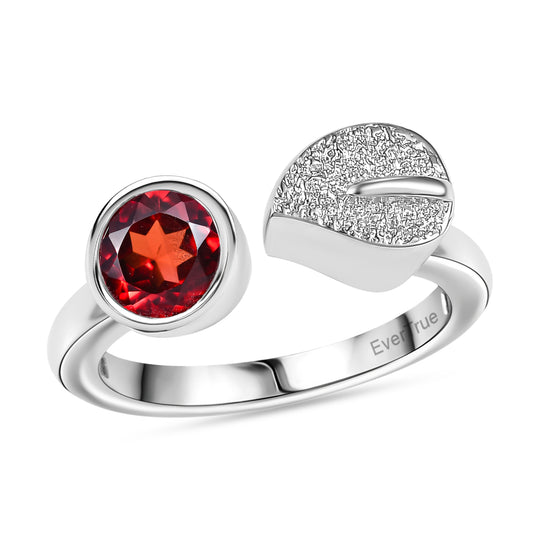 EVER TRUE Roter Granat Ring Nickelfreies Messing (Größe 20.00) ca. 1,05 ct