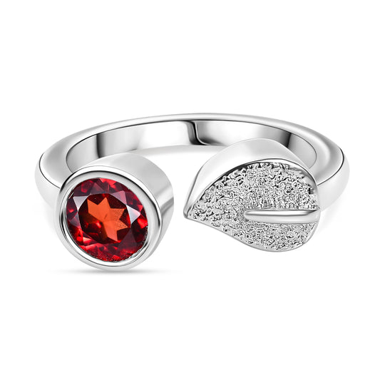 EVER TRUE Roter Granat Ring Nickelfreies Messing (Größe 20.00) ca. 1,05 ct