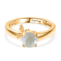 EVER TRUE Regenbogen Mondstein Ring Nickelfreies Messing (Größe 19.00) ca. 0,83 ct