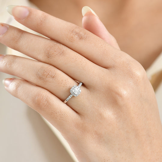 LUXURIANT DIAMOND - Lab Grown Diamant SI-GH Ring 925 Silber 750 Gelbgold Vermeil (Größe 19.00) ca. 0.50 ct