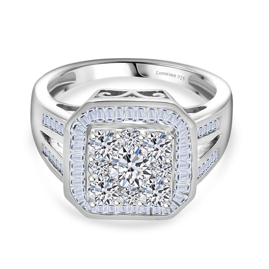 LUXURIANT DIAMOND - Lab Grown Diamant SI-GH Ring 925 Silber Rhodiniert (Größe 16.00) ca. 2.00 ct