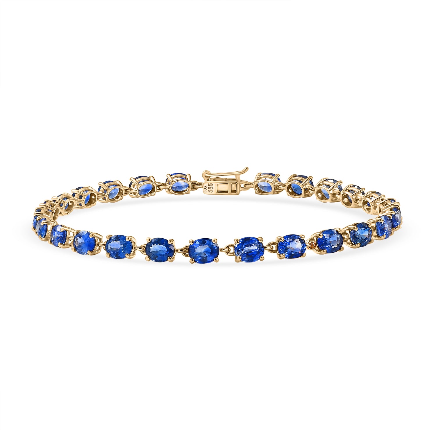 LUXORO AAA blaues Ceylon Saphir 19cm Armband in 585 Gelbgold - 11,05 ct.