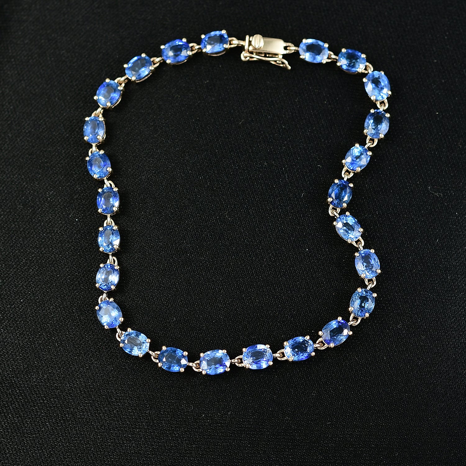 LUXORO AAA Blauer Ceylon-Saphir Armband ca. 19 cm 585 Gelb Gold ca. 10.61 ct