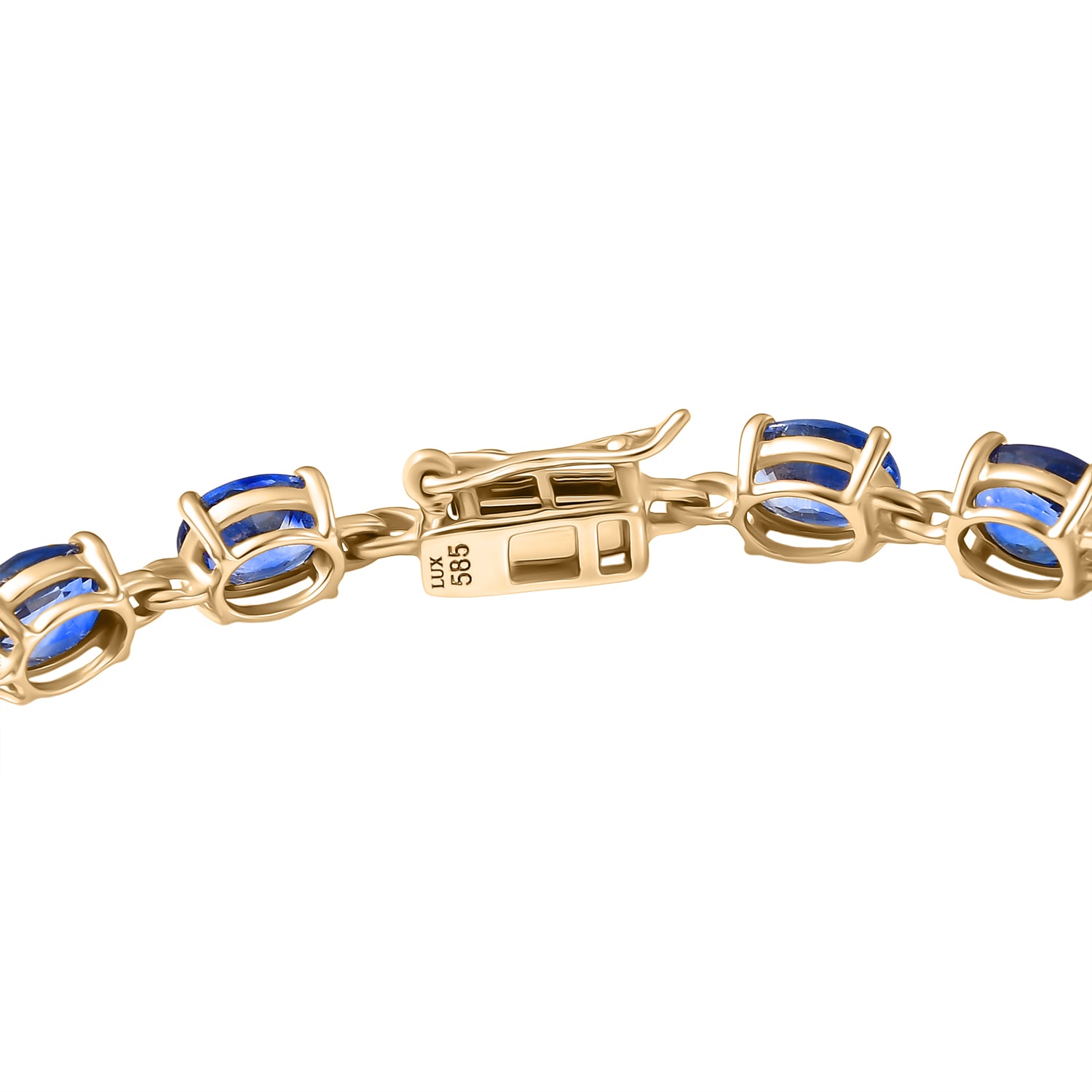 LUXORO AAA blaues Ceylon Saphir 19cm Armband in 585 Gelbgold - 11,05 ct.