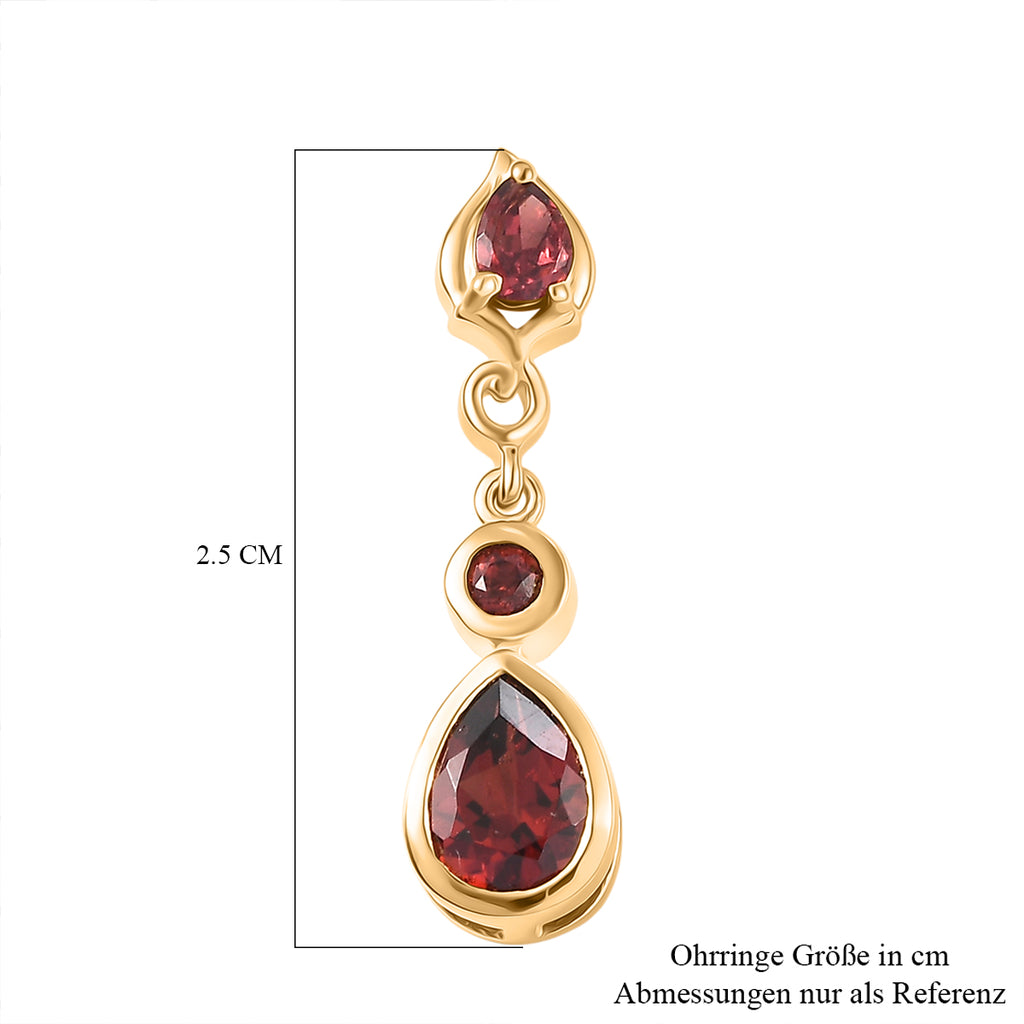 EVER TRUE Mosambik Granat Ohrringe Nickelfreies Messing ca. 2.42 ct