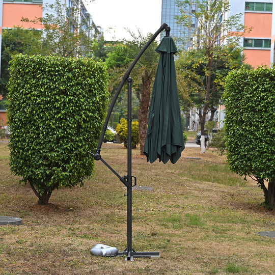 Garten Sonnenschirm, Stahlgestell, 3 m, 6 Streben, Blau