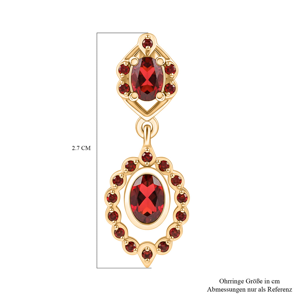 EVER TRUE Mosambik Granat Ohrringe Nickelfreies Messing ca. 2.57 ct