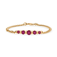 D'Joy Afrikanischer Rubin (Fissure gefüllt) Armband ca. 19 cm 925 Silber 750 Gelbgold Vermeil ca. 3.67 ct
