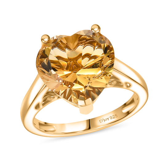D'Joy AA Citrin Ring 925 Silber Gelbes Gold (Größe 18.00) ca. 5,72 ct