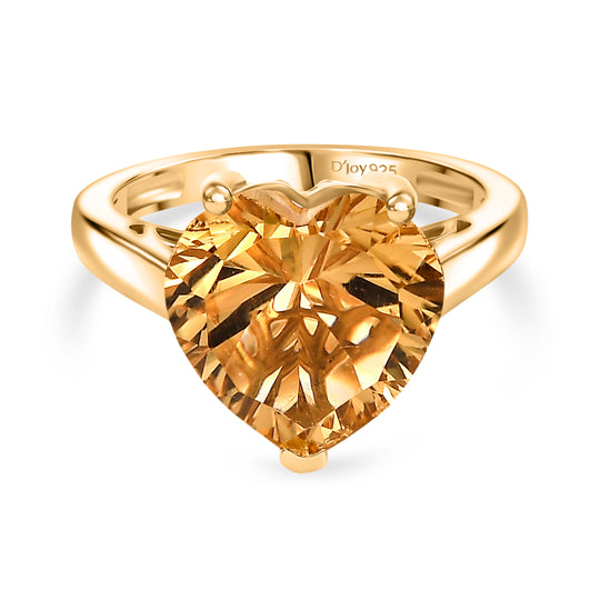 D'Joy AA Citrin Ring 925 Silber Gelbes Gold (Größe 18.00) ca. 5,72 ct