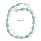 EVER TRUE Amazonit Halskette ca. 45 cm + 2.5 cm Extender, Nickelfreies Messing platiniert ca. 210.00 ct