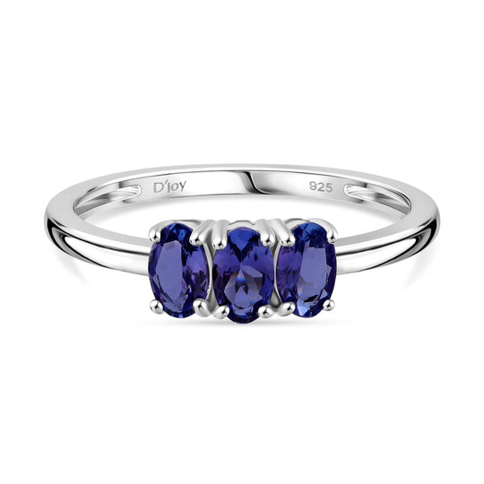 D'Joy AA Tansanit Ring 925 Silber rhodiniert (Größe 19.00) ca. 0.71 ct