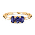 D'Joy AAA Tansanit Ring 925 Silber 750 Gelb Vergoldet (Größe 17.00) ca. 0.71 ct