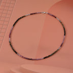 Mehrfarbig-Turmalin Halskette ca. 45 cm 925 Silber ca. 50,00 ct.