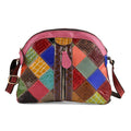 CHAOS BY ELSIE Echleder Crossbody Tasche mit RFID Schutz, Reißverschlussfächer, 19x11x20cm, mehrfarbiges Rautenmuster