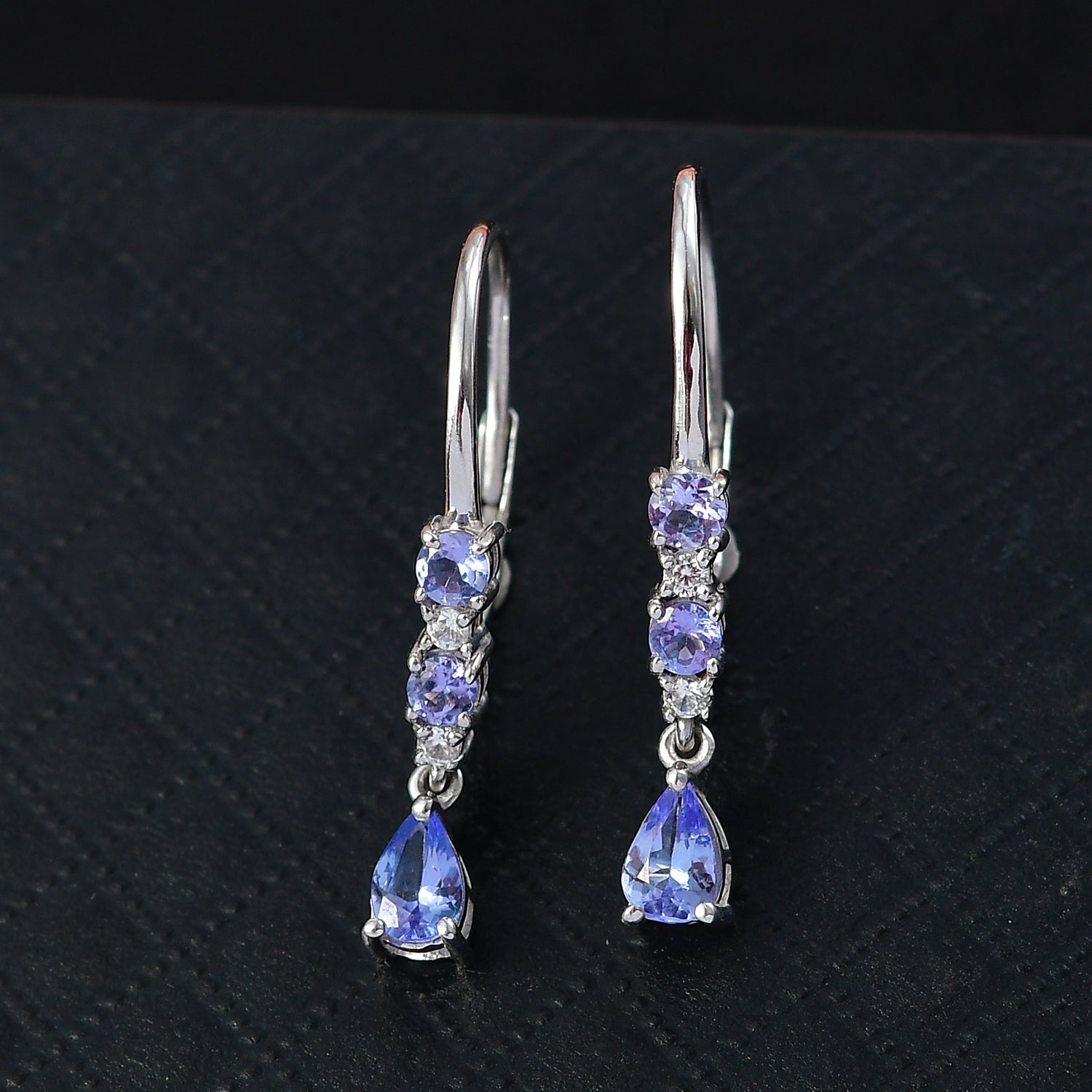 D'Joy Tansanit Ohrringe 925 Silber rhodiniert ca. 1,29 ct.