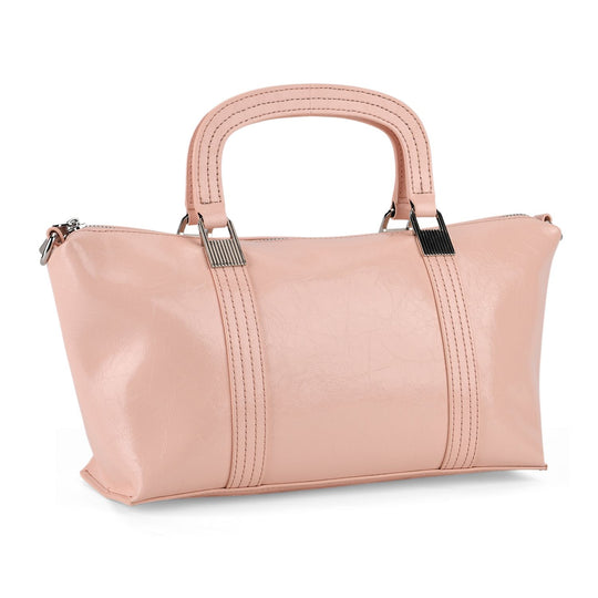Eleganter Leder Crossbody Tasche im Clean Chic Look 27 x 17 x 10 cm Rosé