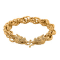 Designer Inspiriert Nickelfreies Messing, Doppelter Drachenkopf Königs-Armband ca. 20 cm ca. 47,00g, Goldfarben