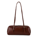 Echtleder Schultertasche, Reißverschlussfach, Innenfächer, 33x12x13cm, Bordeaux