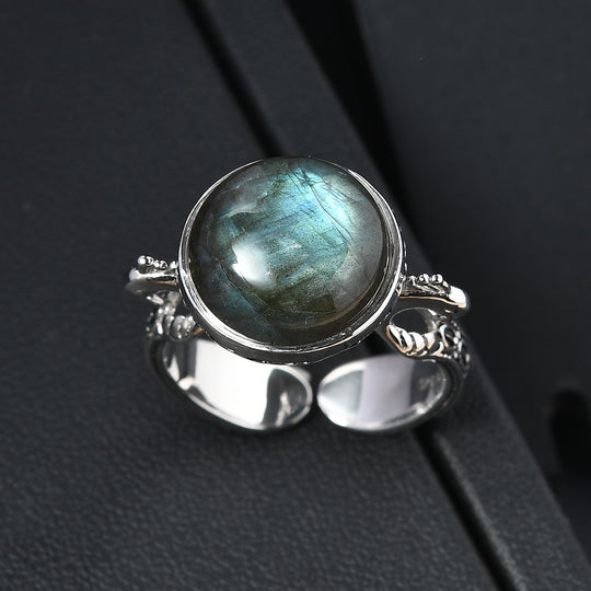 Sajen Silber - AAA Labradorit Ring 925 Silber rhodiniert (Größe 18.00) ca. 5.47 ct
