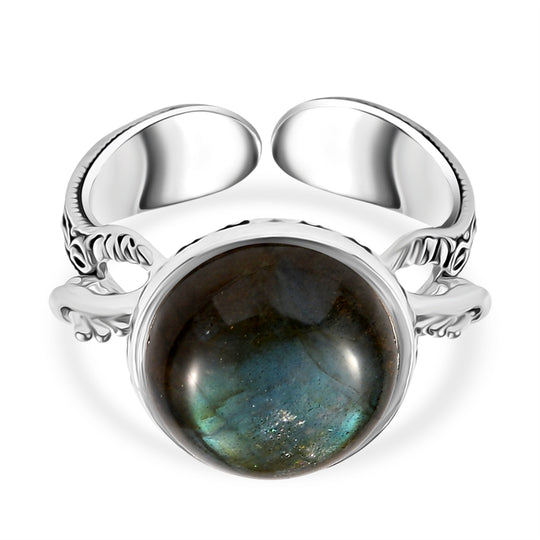 Sajen Silber - AAA Labradorit Ring 925 Silber rhodiniert (Größe 18.00) ca. 5.47 ct