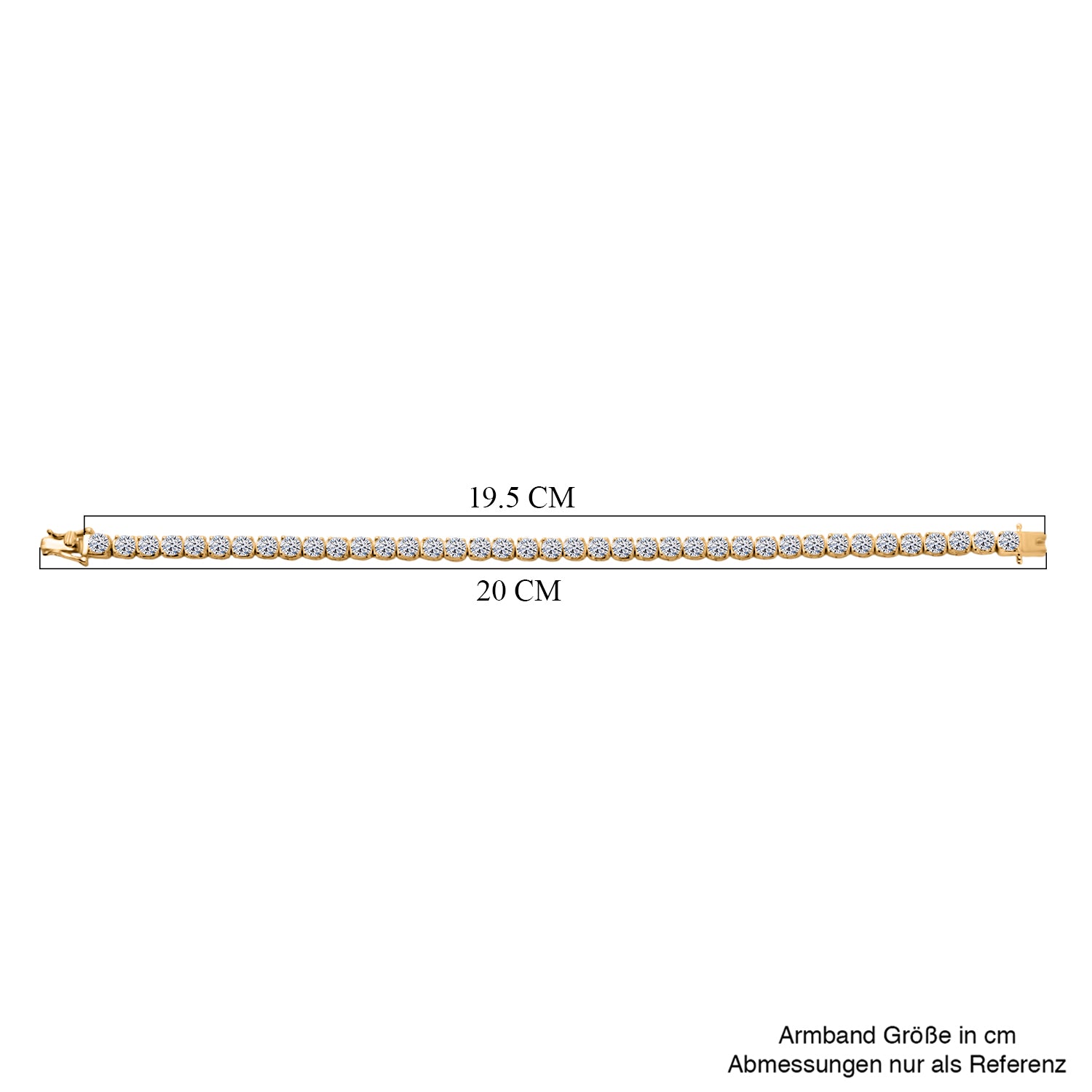 LUXURIANT DIAMOND - Lab Grown Diamant VS-EF SGL zertifiziert Armband ca. 19 cm 925 Silber Gelb Vergoldet ca. 10.00 ct