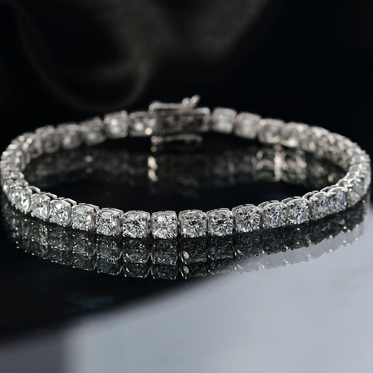 LUXURIANT DIAMOND - Lab Grown Diamant VS-EF SGL zertifiziert Armband ca. 19 cm 925 Silber rhodiniert ca. 10,00 ct.