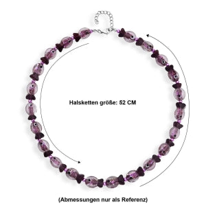 Lila Murano-Stil Glas Halskette ca. 52 cm