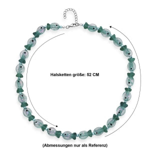 Grünes Murano-Stil Glas Halskette ca. 52 cm