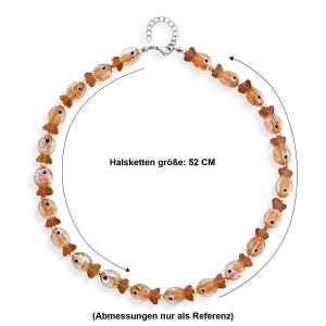 Champagnerfarbenes Murano-Stil Glas Halskette ca. 52 cm